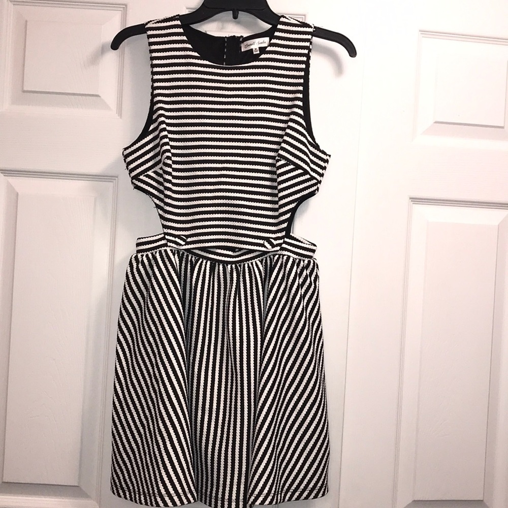 Black and White Cutout Revolve Dress